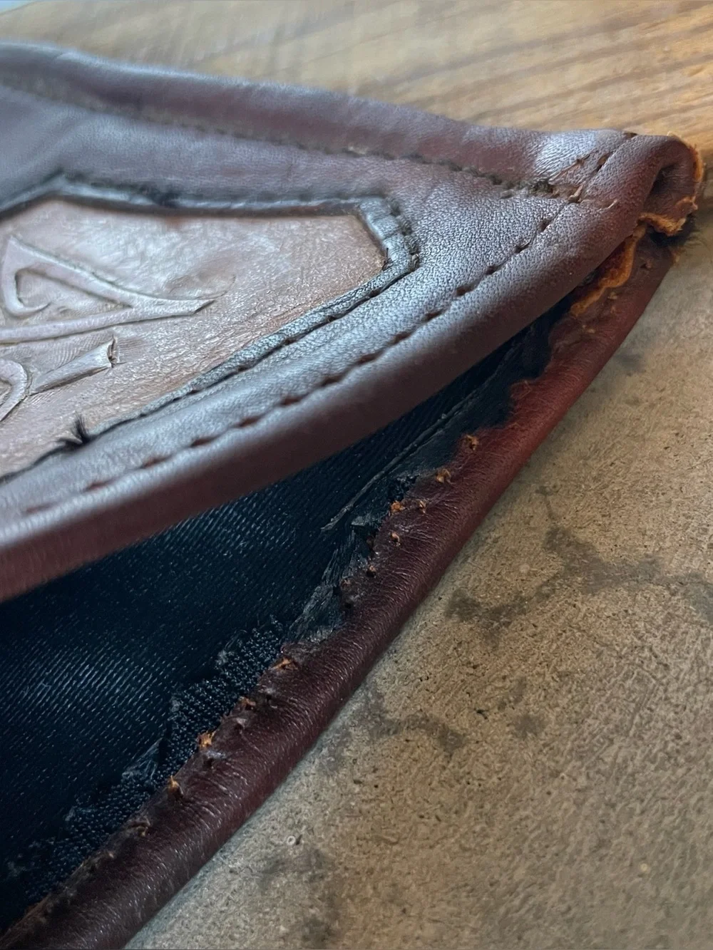 Vintage Handmade Leather Wallet | Envelope 70's Seventies